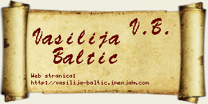 Vasilija Baltić vizit kartica